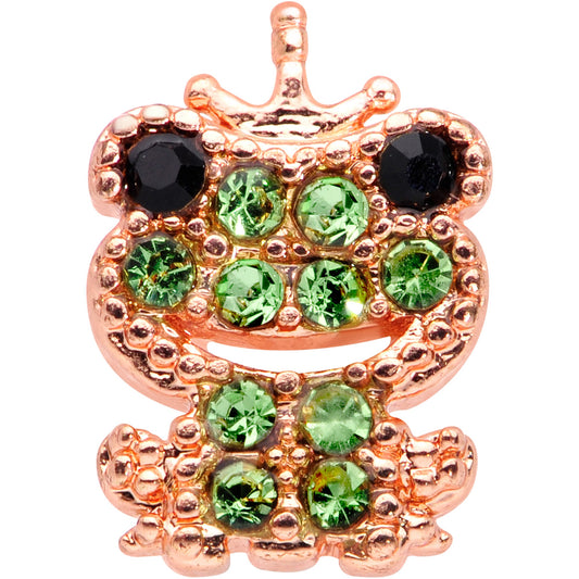 20G 5/16 Green Gem Rose Gold Tone Royal Frog Nose Hoop