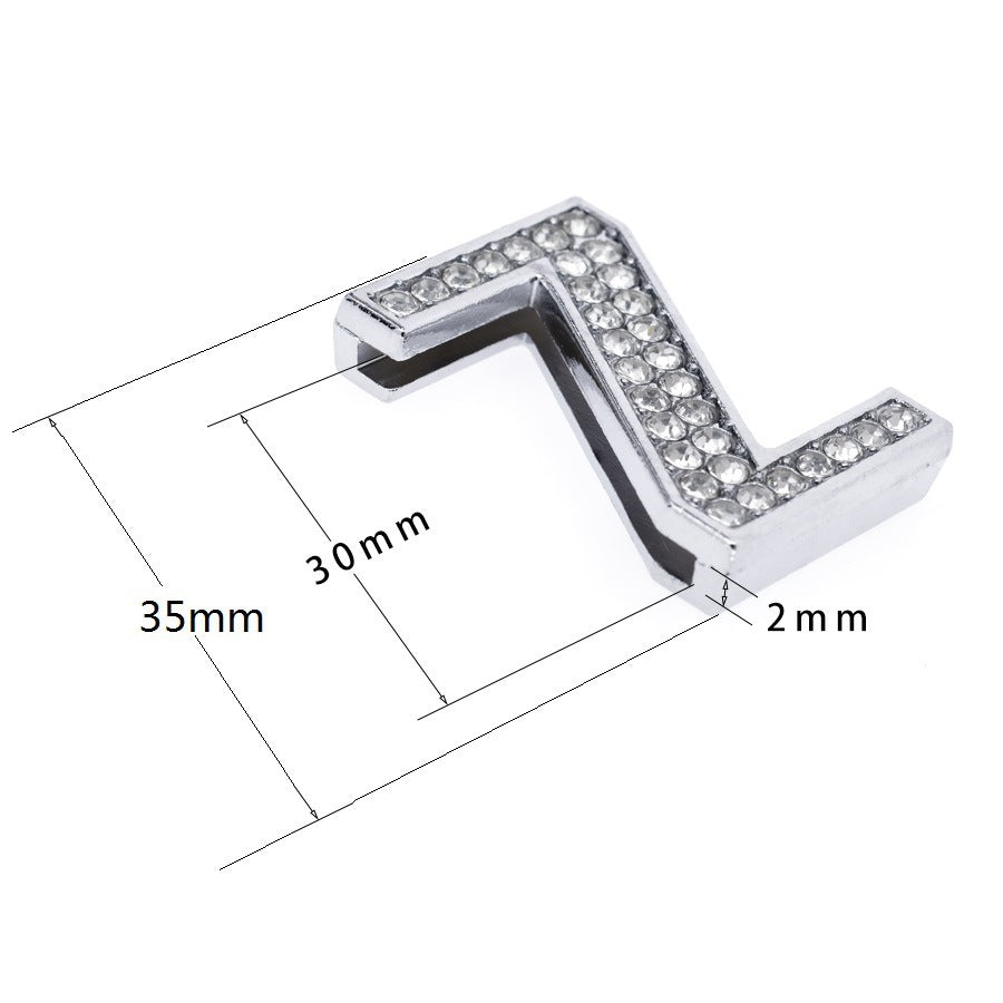 Chrome White Diamond Letters Pet Collar Beads