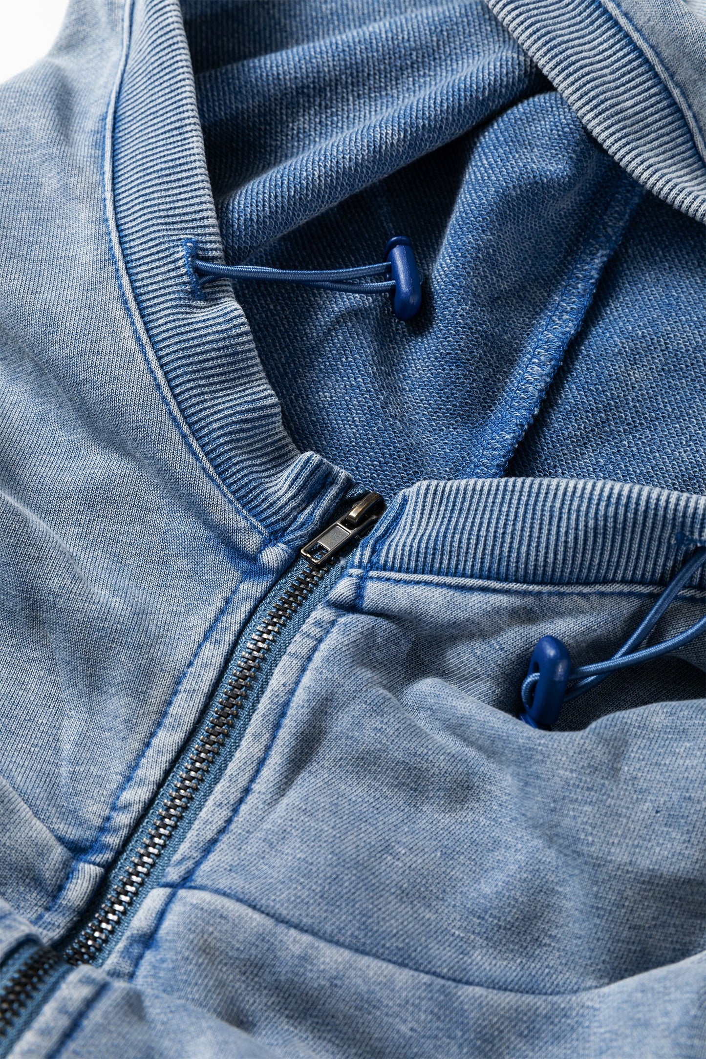 Solid Half-Zip Kangaroo Pocket Baggy Hoodie
