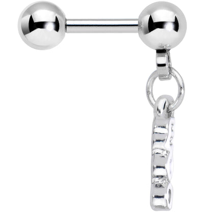 16G 1/4 White Boo Halloween Dangle Cartilage Tragus Earring