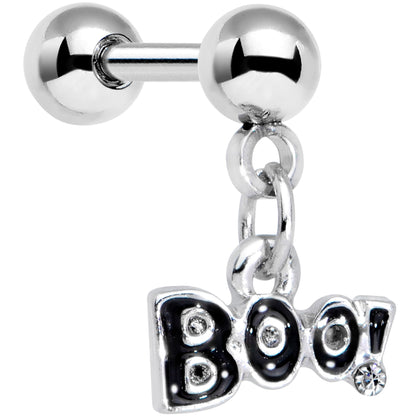 16G 1/4 Clear Gem Boo Halloween Dangle Cartilage Tragus Earring