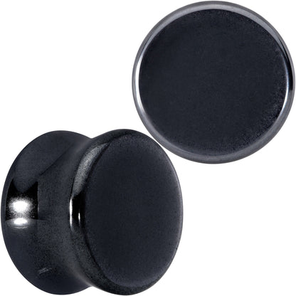 Natural Black Hematite Stone Saddle Plug Set