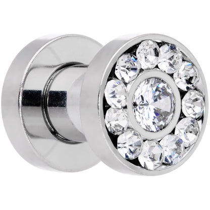 4G Clear Gem Concentric Circles Screw Fit Plug Set
