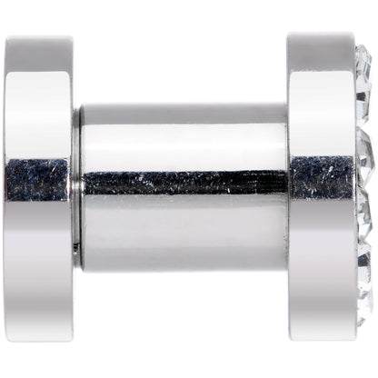 4G Clear Gem Concentric Circles Screw Fit Plug Set