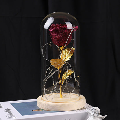 Eternal Rose with LED Light in Glass Cover