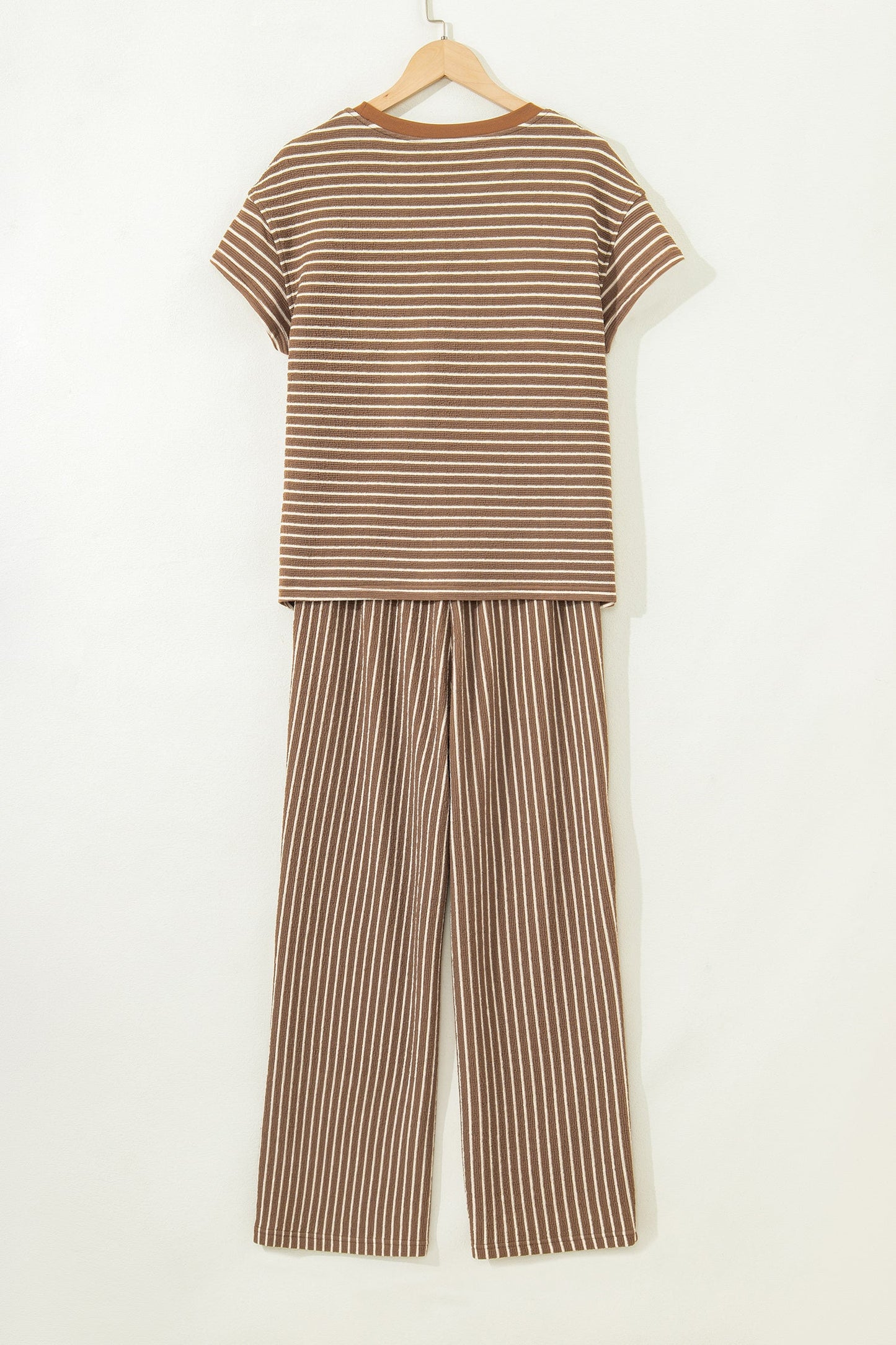 Stripe Crew Neck Tee and Drawstring Pants