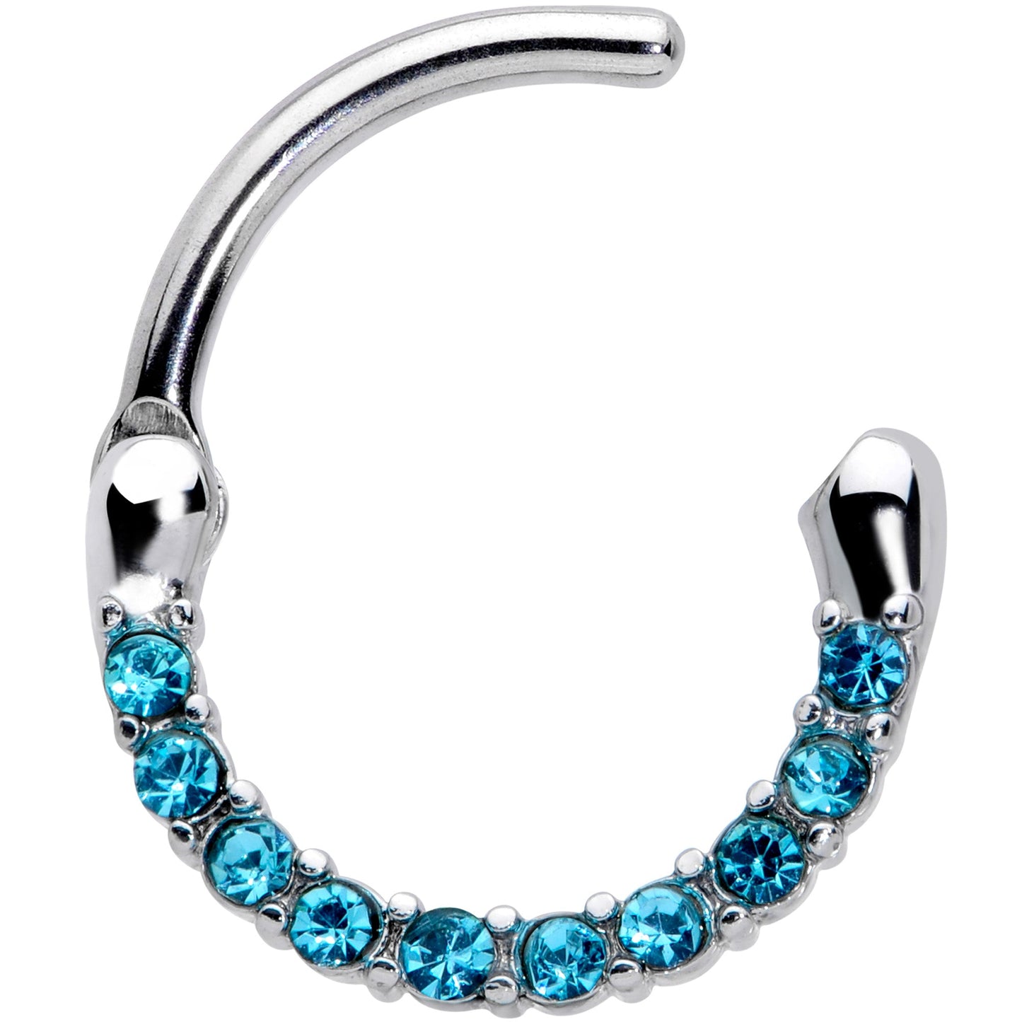 16G 5/16 Aqua Gem Paved Cartilage Clicker