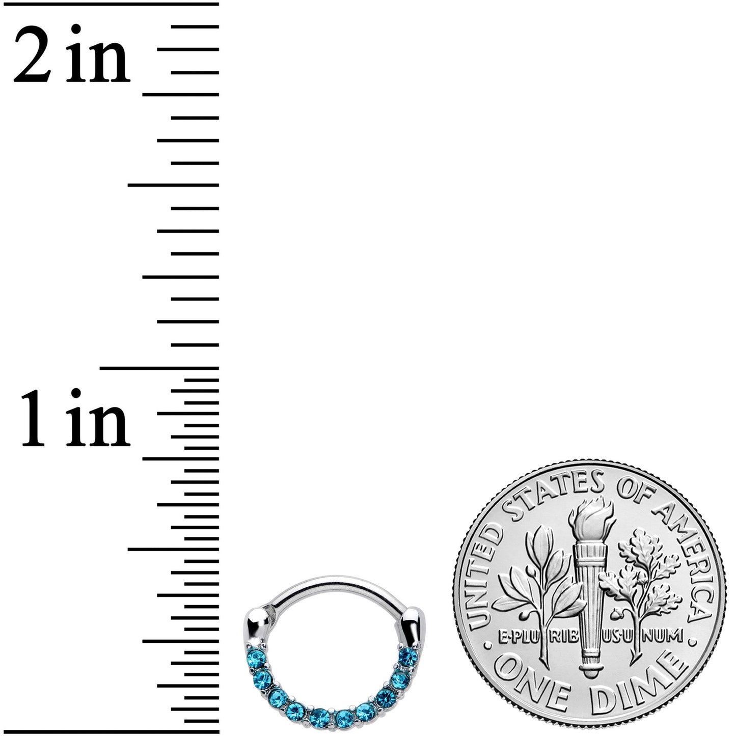 16G 5/16 Aqua Gem Paved Cartilage Clicker