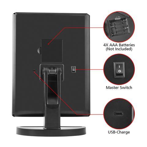 Foldable Magnifying Makeup Mirror with Lamp