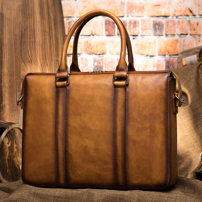 Fashionable Vintage Men's Leather Briefcase