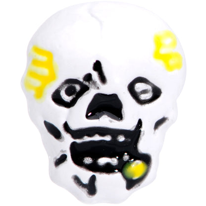 16G 1/4 Black White Skull Halloween Cartilage Tragus Earring