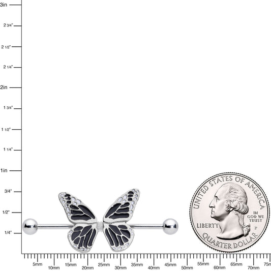 14G 7/8 Split Butterfly Barbell Nipple Ring Set