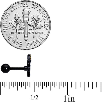 16G 1/4 Black Ghosts Hat Bat Halloween Cartilage Tragus Set of 3