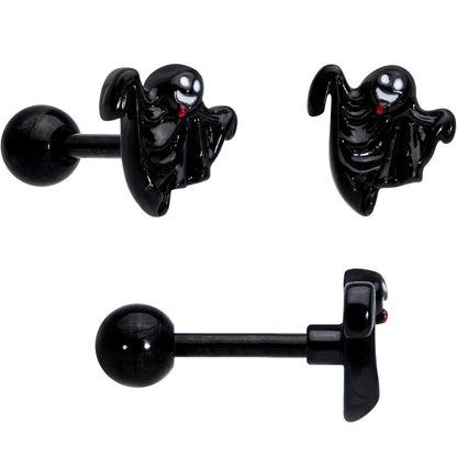 16G 1/4 Ghosts Pumpkin Halloween Cartilage Tragus Set of 3