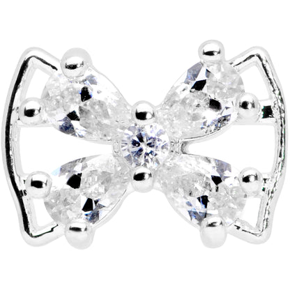 16G 1/4 Clear CZ Gem Beauty Bow Cartilage Tragus Earring