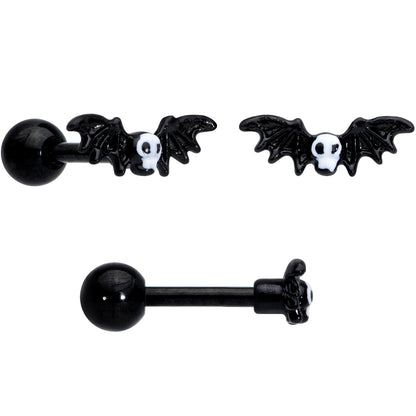 16G 1/4 Gold Tone Black Cat Halloween Cartilage Tragus Set of 3