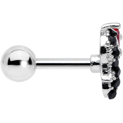 16G 1/4 Red Gem Penguin Heart Valentines Day Cartilage Tragus