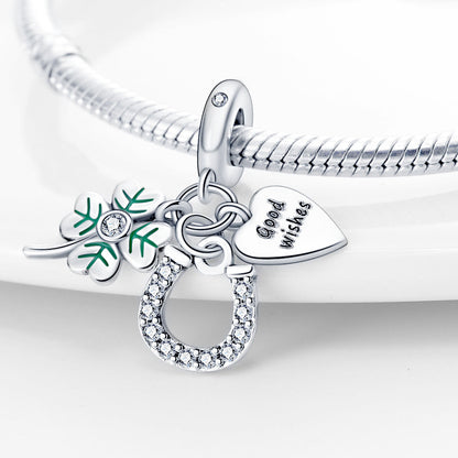 Lucky U-shaped Horseshoe Clover Pendant