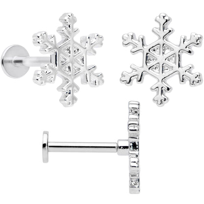 16G 5/16 Snowflake Mitten Stocking Christmas Labret Set of 3