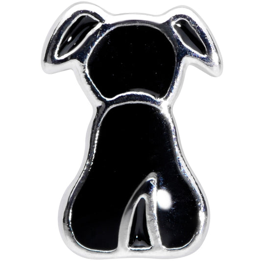 20G 1/4 Black Sitting Dog Nose Bone