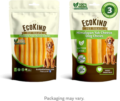 EcoKind Himalayan Yak Cheese Dog Chew | All Natural Premium Dog Treats, Healthy & Safe for Dogs, Long Lasting, Treats for Dogs, Easily Digestible, for All Breeds & Sizes (Large, 4-Pack)