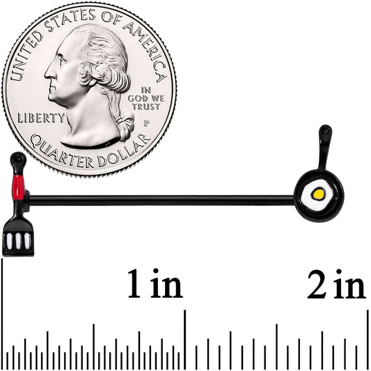 14G Black Spatula Pan Kitchen Cooking Industrial Barbell 38mm