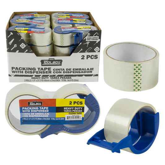2pc Packing Tape W/ Dispenser