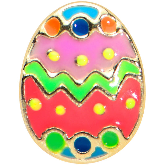 20G 1/4 Funky Painted Easter Egg Nose Bone