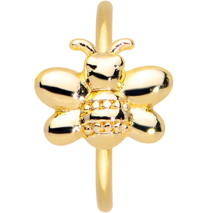 20G 5/16 Gold Tone Simply Stylish Bee Nose Hoop