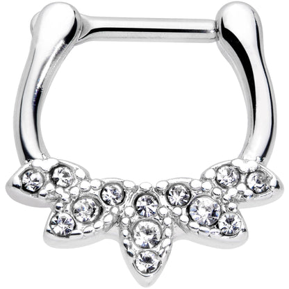 16G 5/16 Clear Gem Elegant Fan Cartilage Clicker