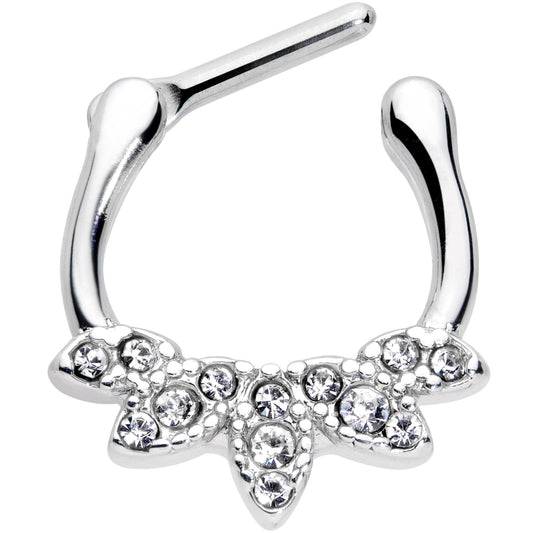 16G 5/16 Clear Gem Elegant Fan Cartilage Clicker