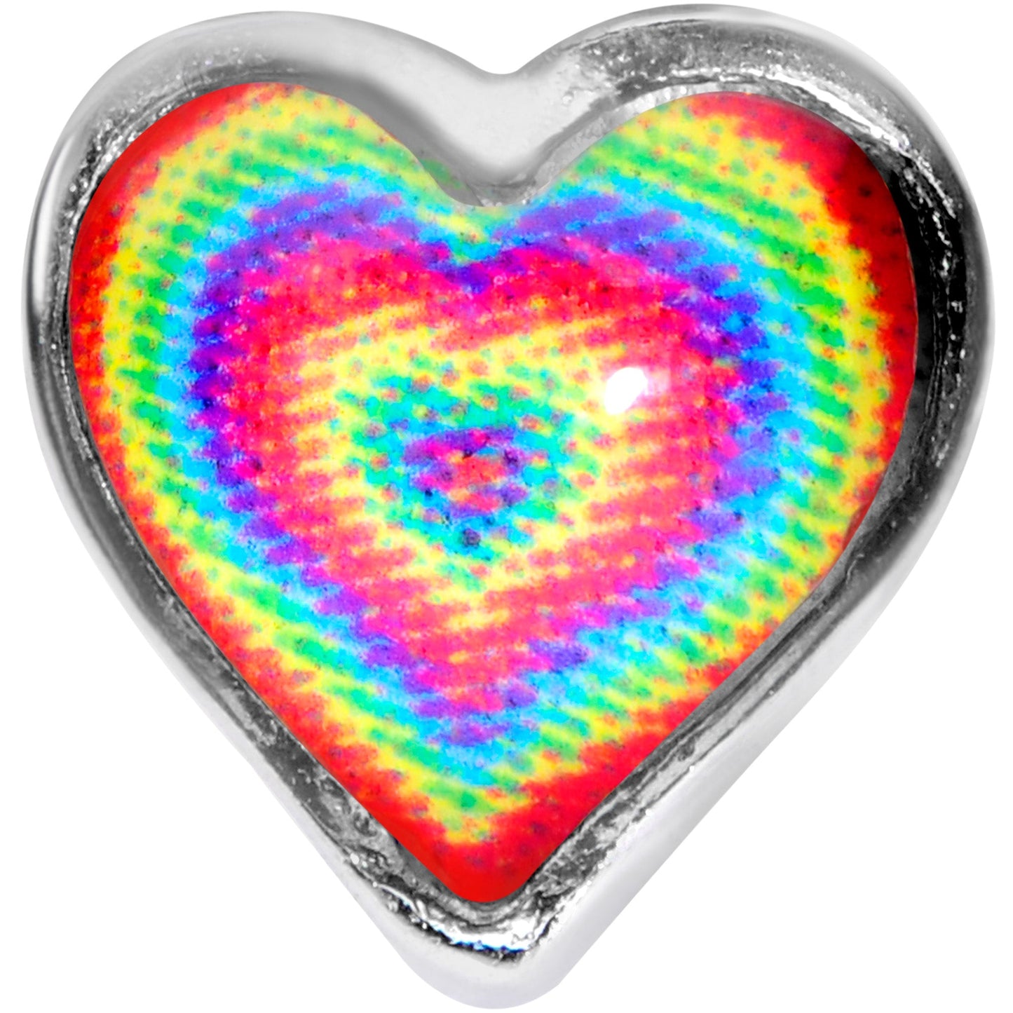 16G 1/4 Rainbow Tie Dye Heart Valentines Day Cartilage Tragus