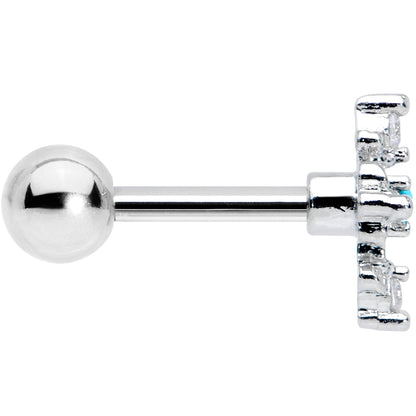 16G 1/4 Clear Blue Gem Renaissance Cross Cartilage Tragus Earring