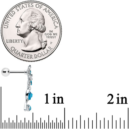 16G 1/4 Blue Gem Sunflower Blossoms Cartilage Tragus Earring
