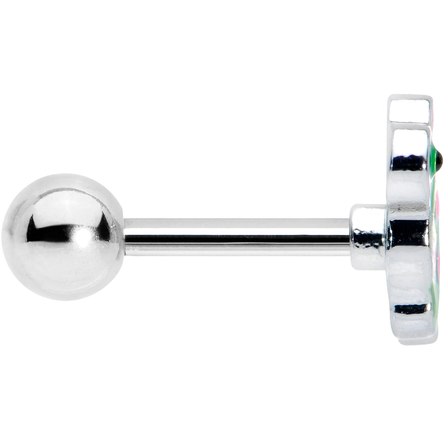 16G 1/4 Pink Hearts Bow Green Turtle Cartilage Tragus Earring