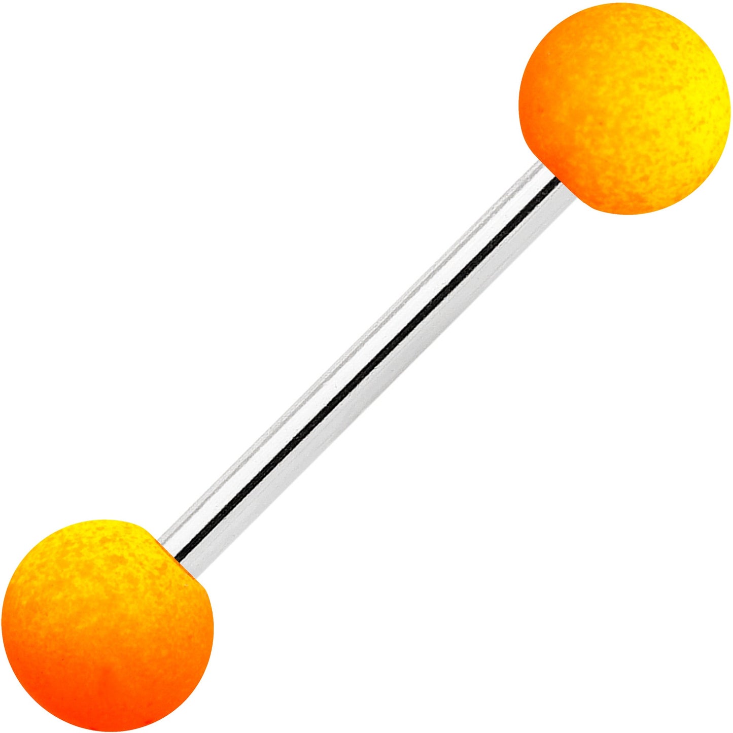 Orange Yellow Ombre Soft Finish Barbell Tongue Ring