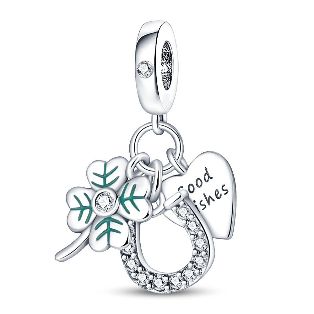 Lucky U-shaped Horseshoe Clover Pendant