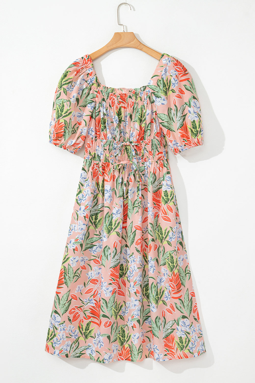 Floral Smocked Bust Bubble Maxi Dress