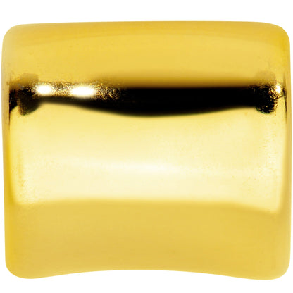 Gold Tone Curled Heart Valentines Day Tunnel Plug Set