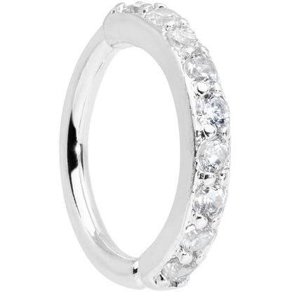 16G 5/16 Clear CZ Gem Forward Facing Closure Ring