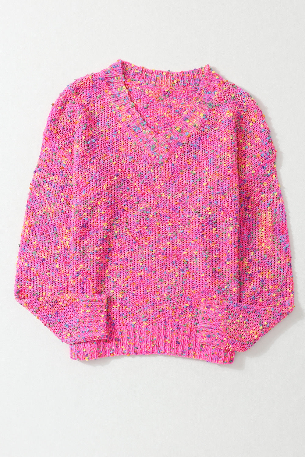 Spot Knitted V-Neck Casual Sweater