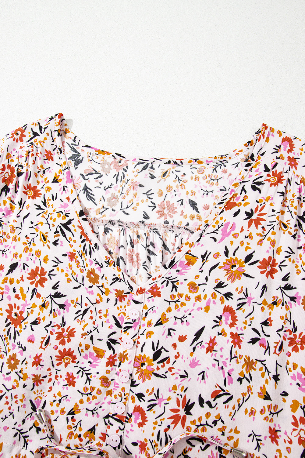 Floral Boho Half Sleeve V‑Neck Maxi Dress