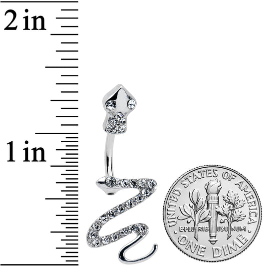 Clear Gem Stylish Snakes Double Mount Belly Ring