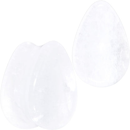 White Cloudy Quartz Drop Saddle Plug Set