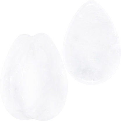 White Cloudy Quartz Drop Saddle Plug Set