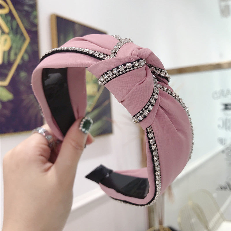 Fabric Diamond Knotted Toothed Headband