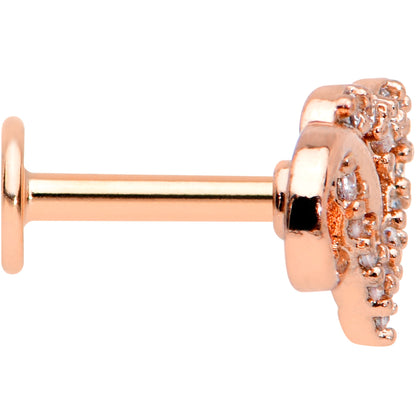 16G 1/4 Clear CZ Gem Rosy Infinity Heart Cartilage Labret Tragus