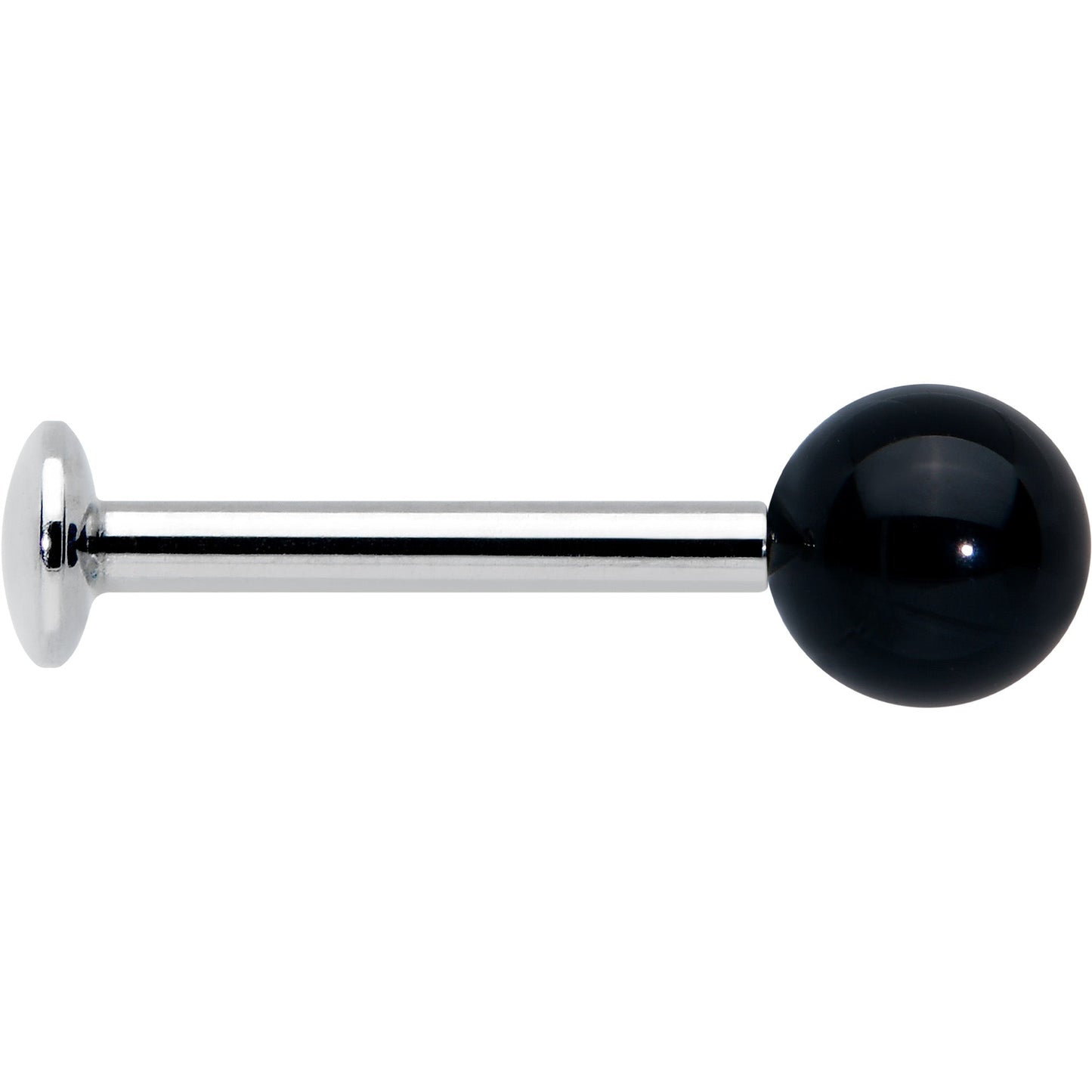 16G 5/16 Elegant Black Agate Internally Threaded Labret Tragus