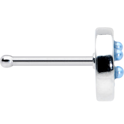 20G 1/4 Blue Gem Geometric Blues Nose Bone