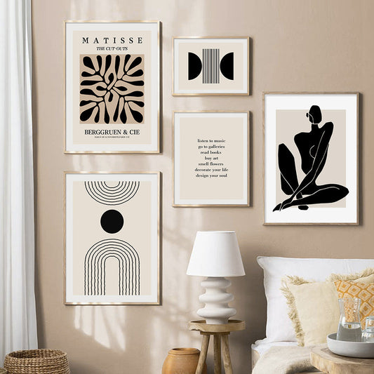 Abstract Matisse Body Line Floral Bohemian Poster Canvas Painting